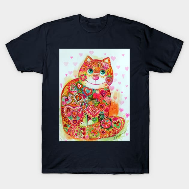 Heart cat T-Shirt by CATS ART